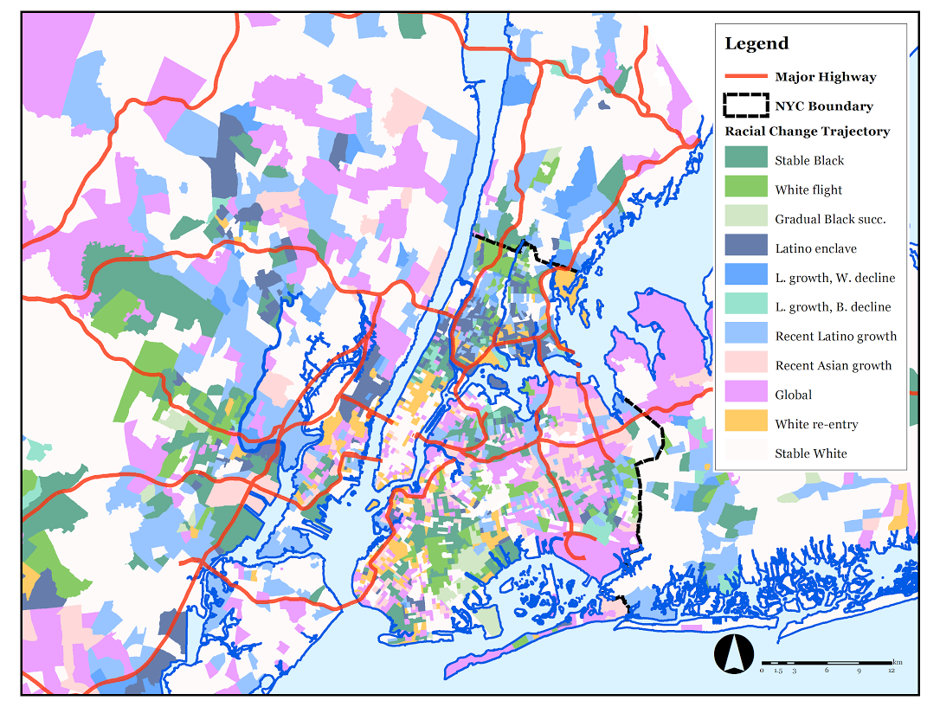 The patterns of neighborhood change in and around New York City.