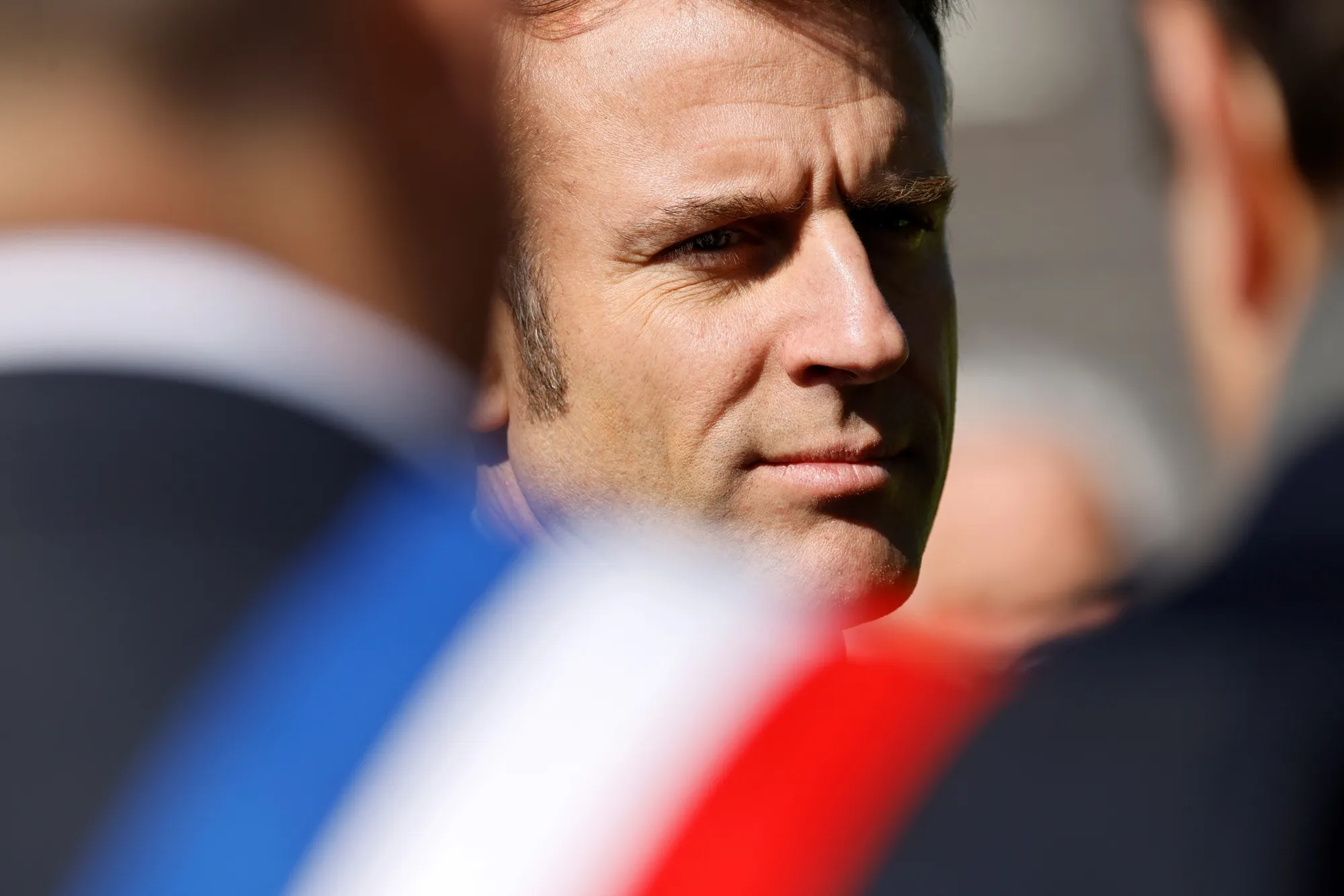Emmanuel Macron at Luxeuil-Saint-Sauveur Airbase on March 18.