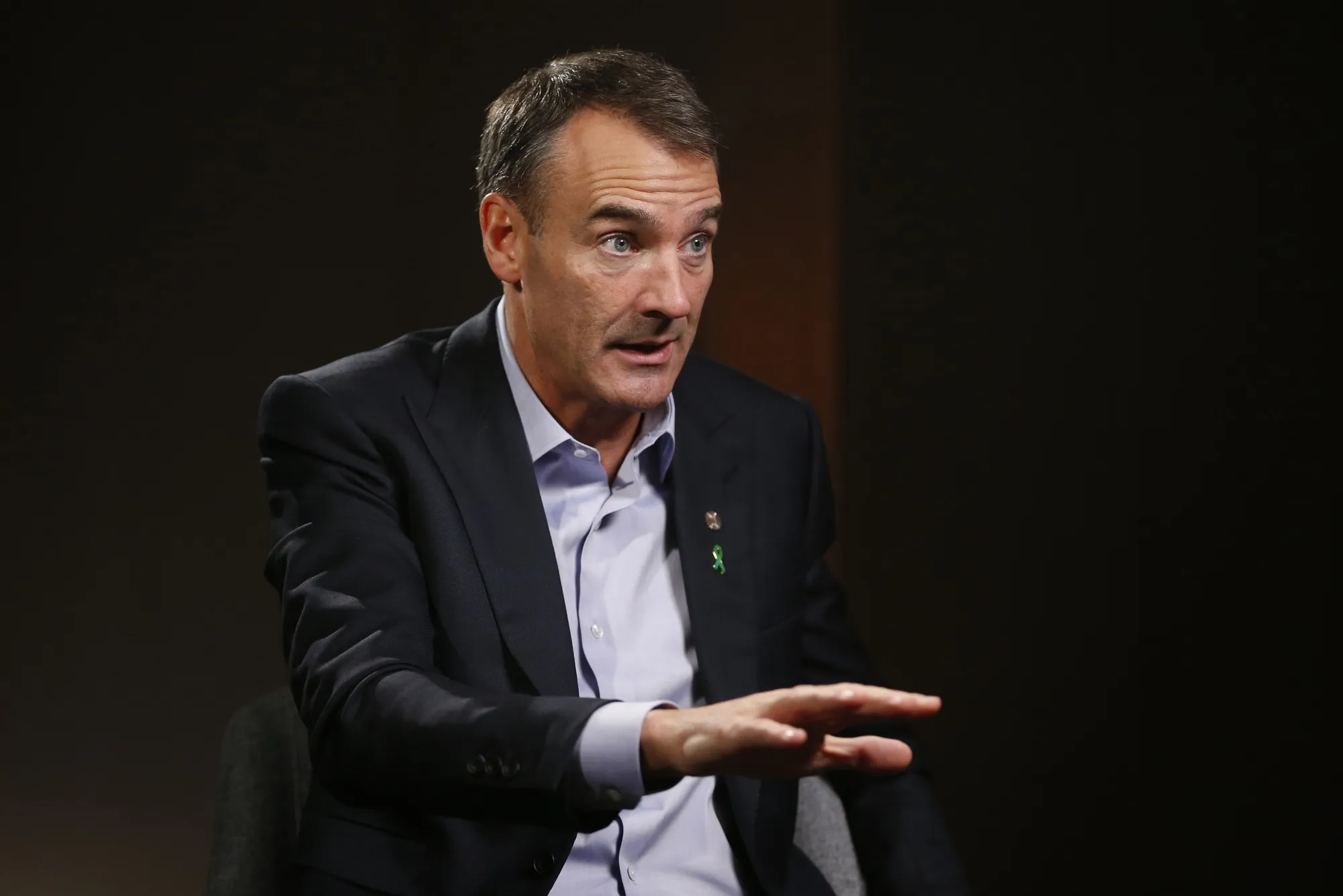 Bernard Looney, chief executive officer of BP Plc, speaks during a Bloomberg Television interview in London on Feb. 12, 2020.&nbsp;