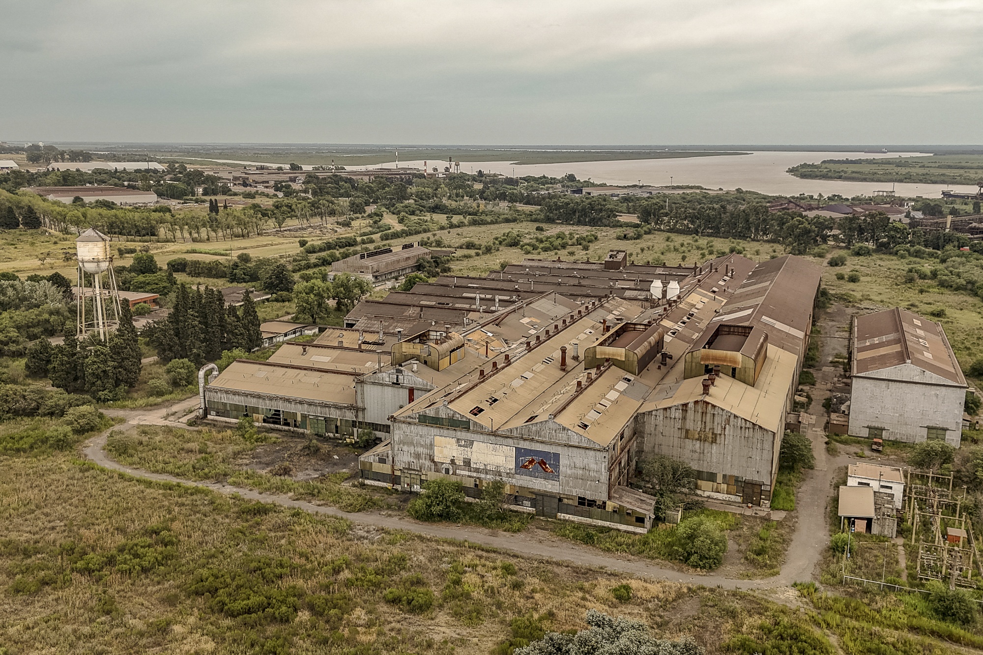 Aerial view of the closed Parana Metal factory in Villa Constitución, Santa Fe, Argentina, on Wednesday, Feb. 5, 2026. Photographer: Sarah Pabst