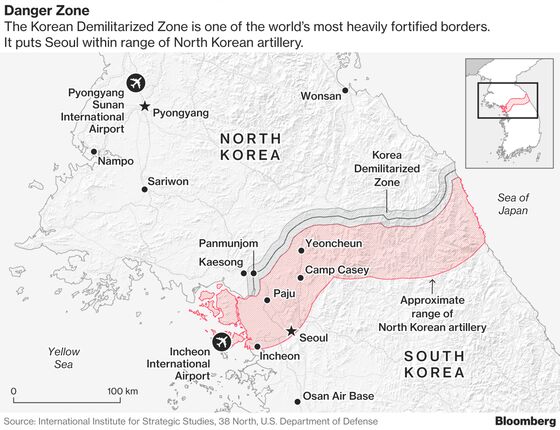 Trump Calls Korean DMZ a `Real Border' Compared With His Wall