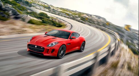 The Jaguar F-Type S has a small rear spoiler that deploys at high speeds.