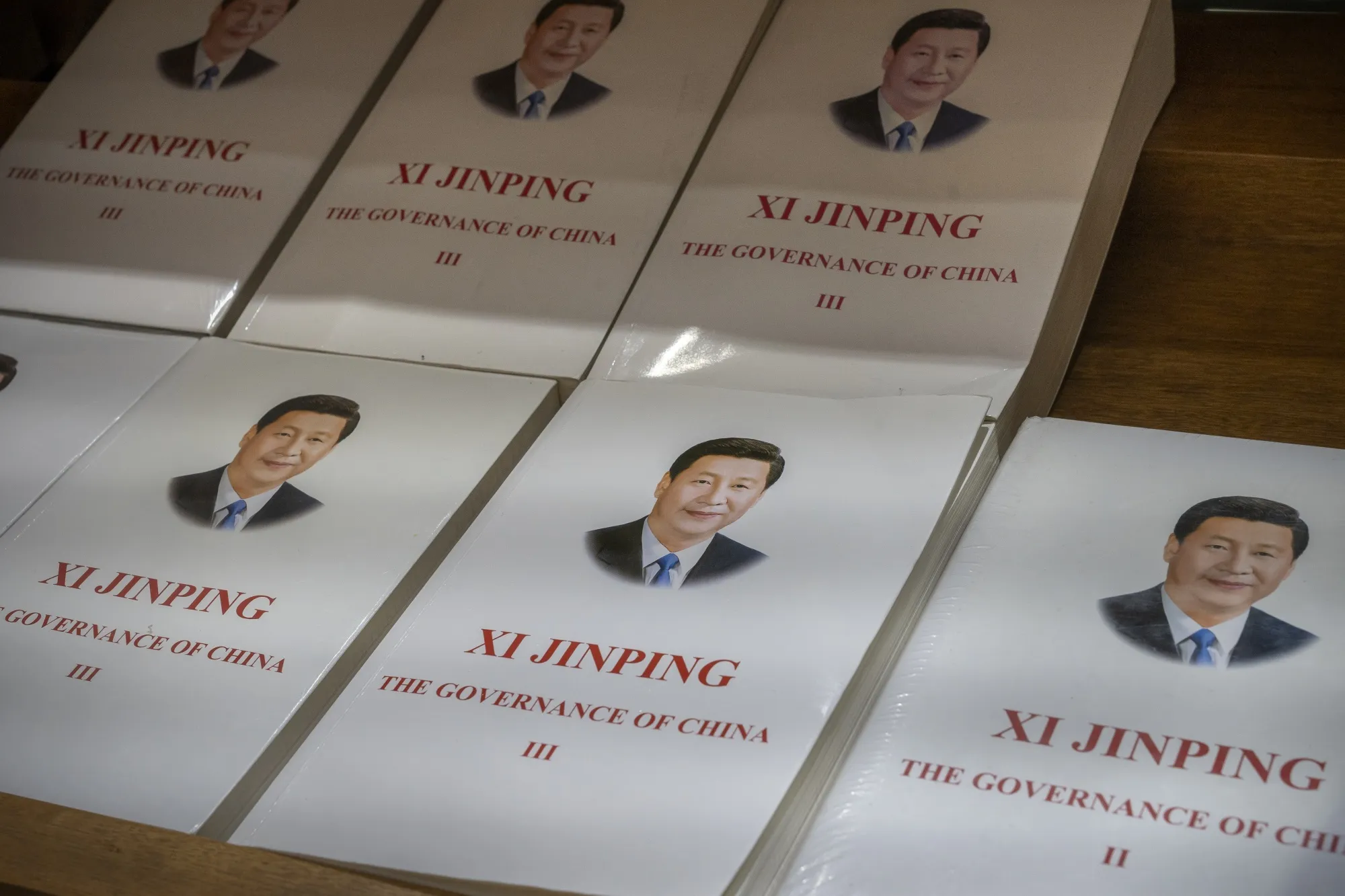 Xi Jinping’s “The Governance of China III” books at a bookstore in Beijing.