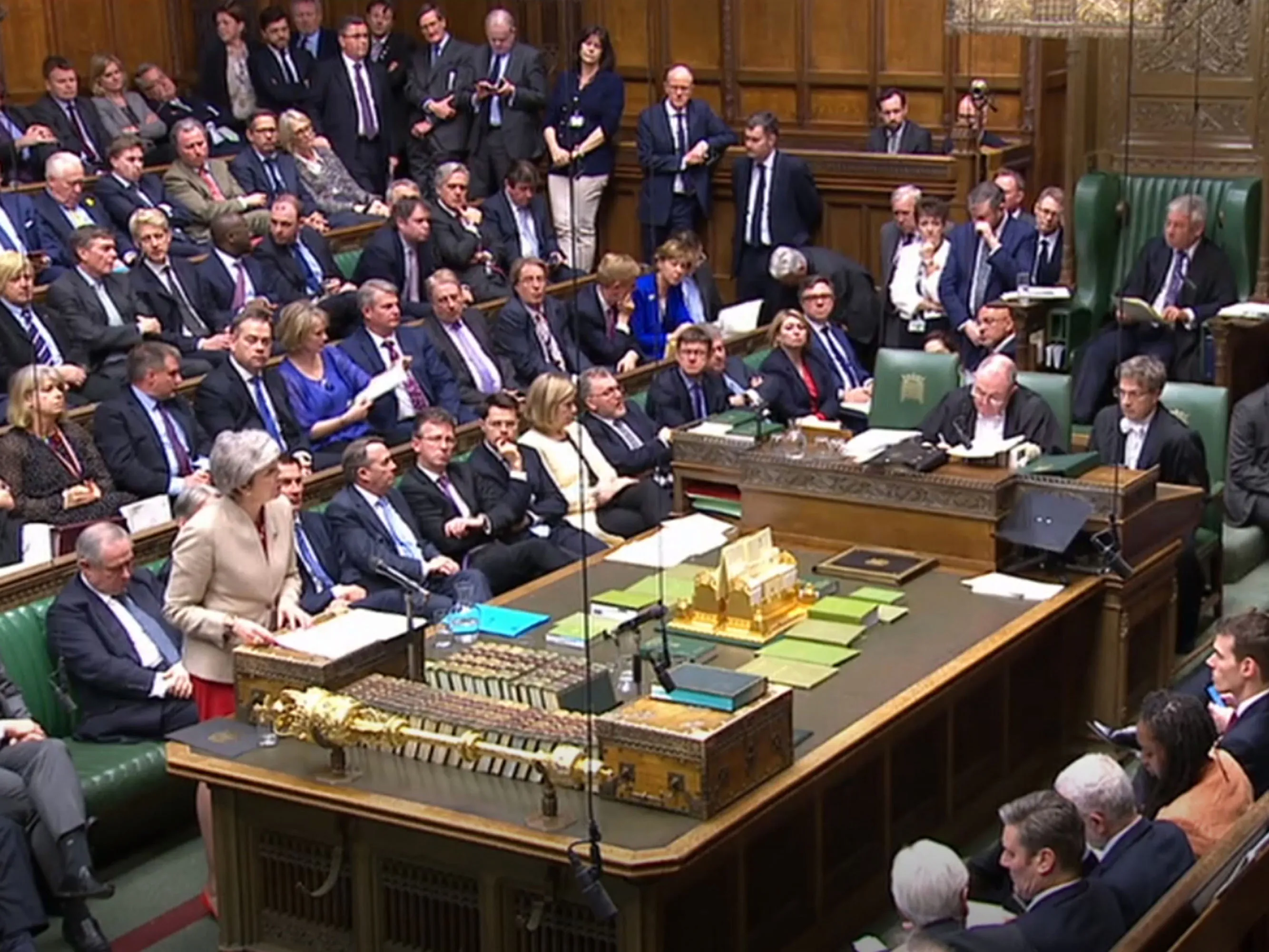 Theresa May speaks in the House of Commons