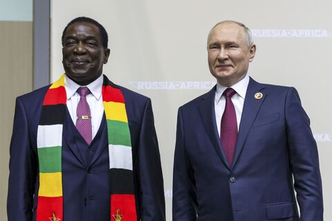 Putin Gives Zimbabwe Leader Mnangagwa A Helicopter At Russia-Africa ...