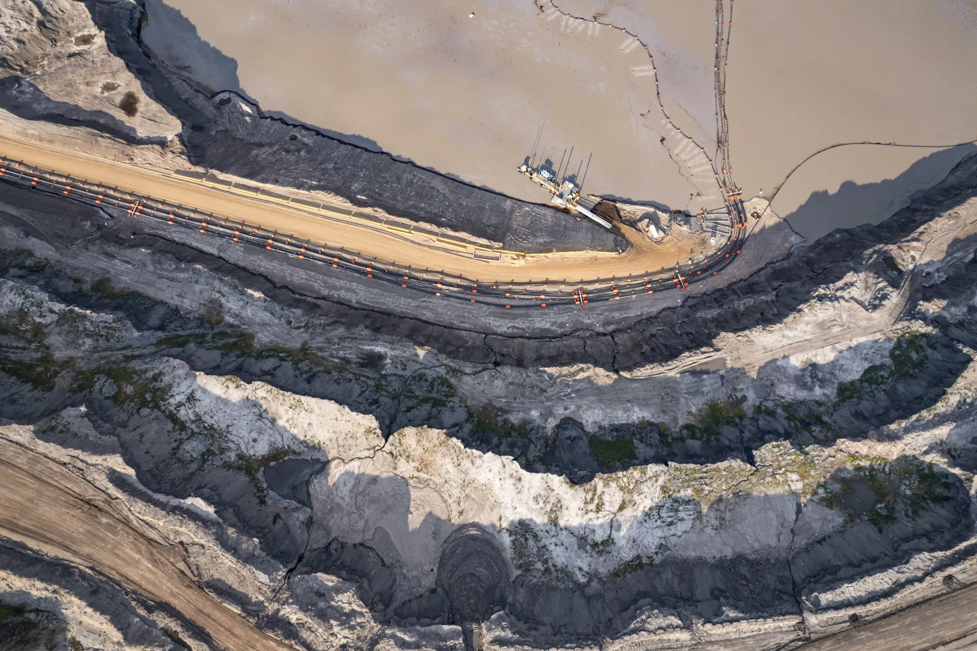 An oil sands mining operation and facility in Alberta, Canada.