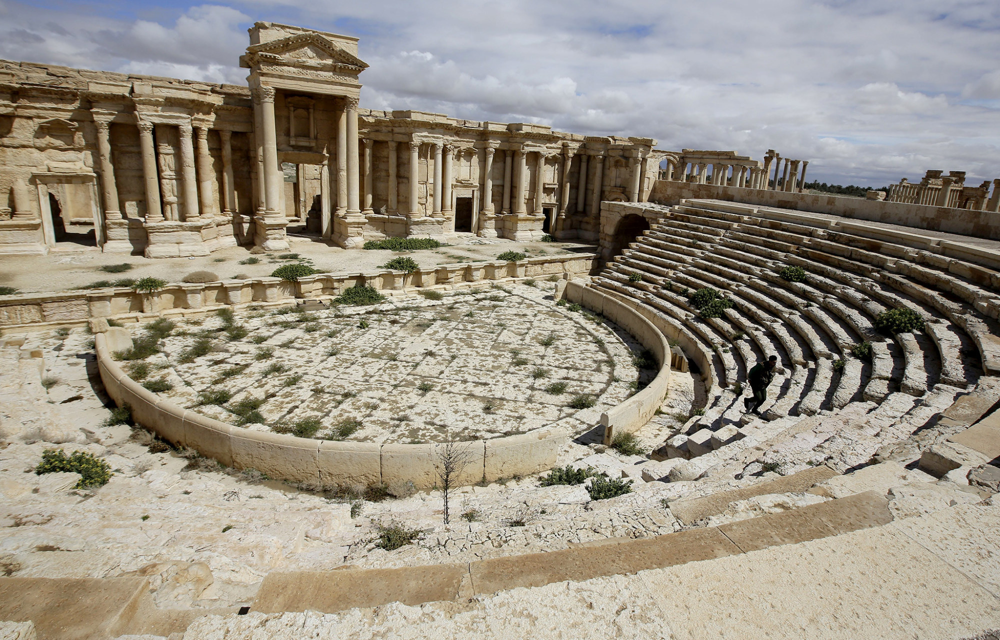 A picture taken in 2014 shows a partial view of the theater at the ancient city of Palmyra.
