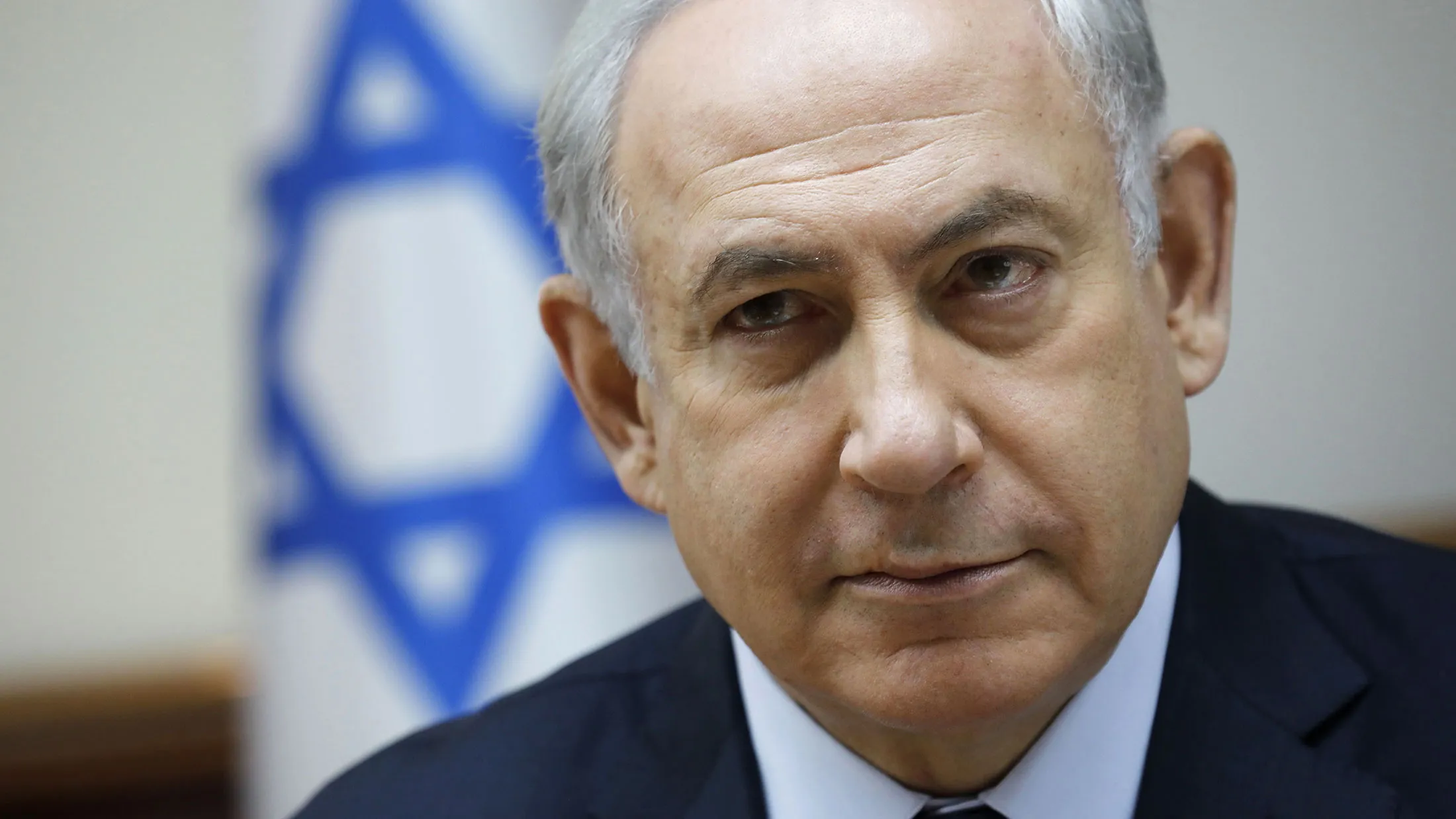 Israeli Prime Minister Benjamin Netanyahu attends a weekly cabinet meeting in Jerusalem on July 30, 2017.
