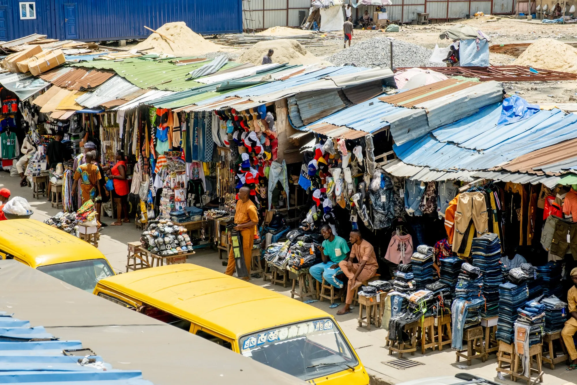 A roadside a market in Lagos, Nigeria.