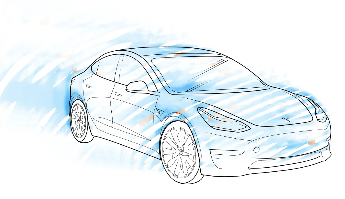 Tesla Model 3 Illustration