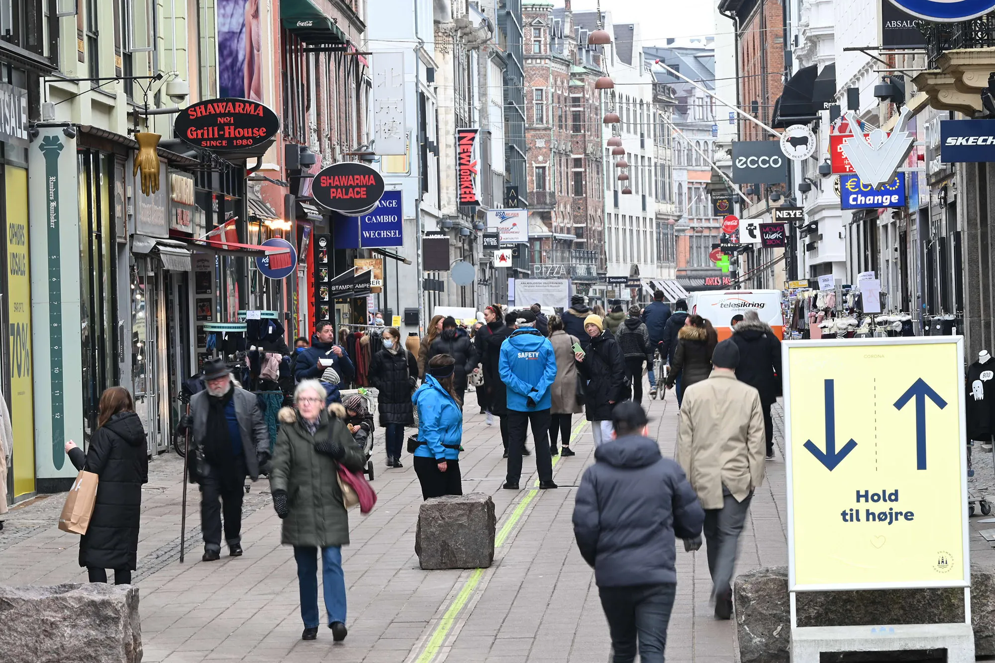 Shoppers return to the&nbsp;center of Copenhagen.&nbsp;