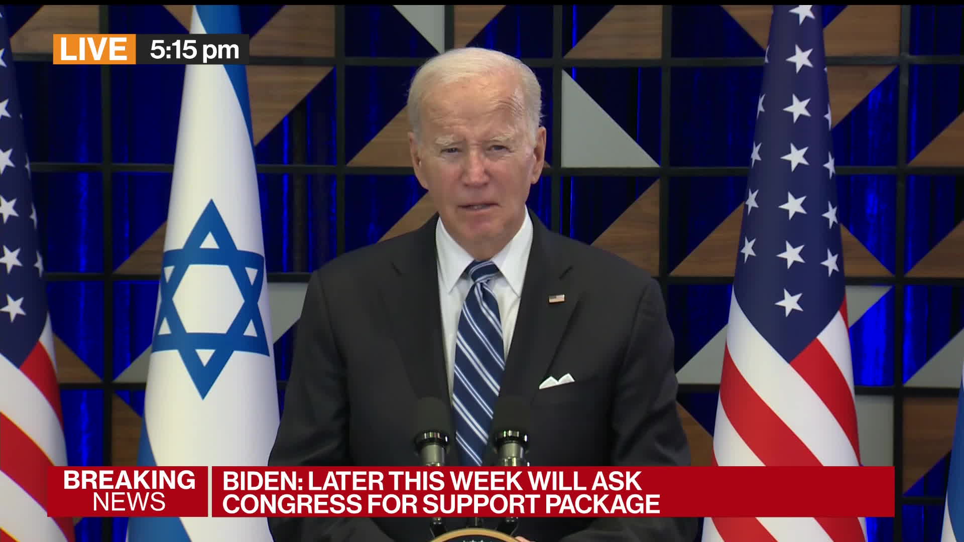 Watch Biden Says Israel Will Let Humanitarian Aid Into Gaza - Bloomberg