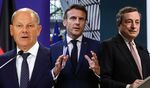 Olaf Scholz, Emmanuel Macron and Mario Draghi