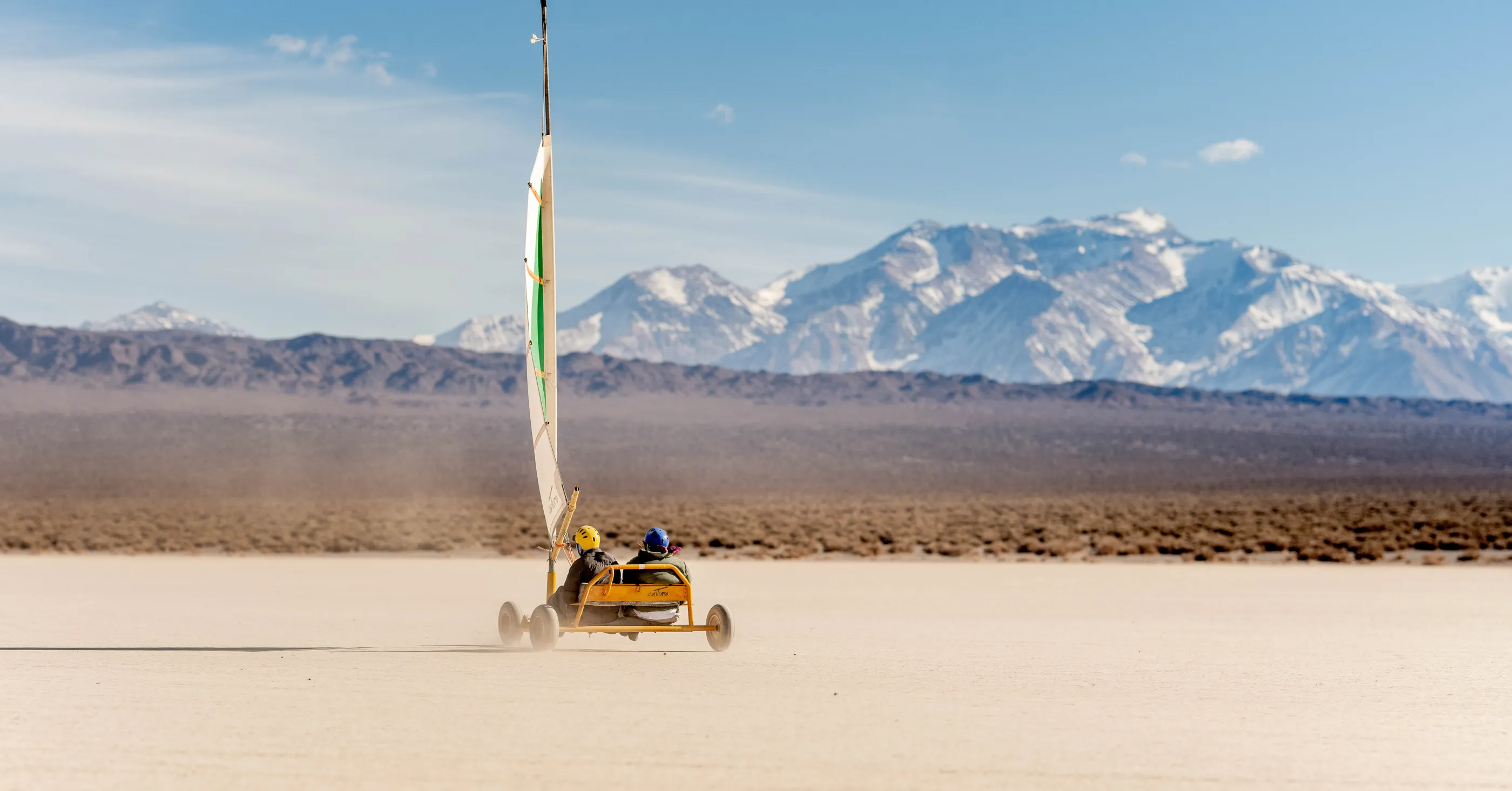 Land sailing in the Pampa del Leoncito, a lunar-like plain with views of the Andes Mountains.