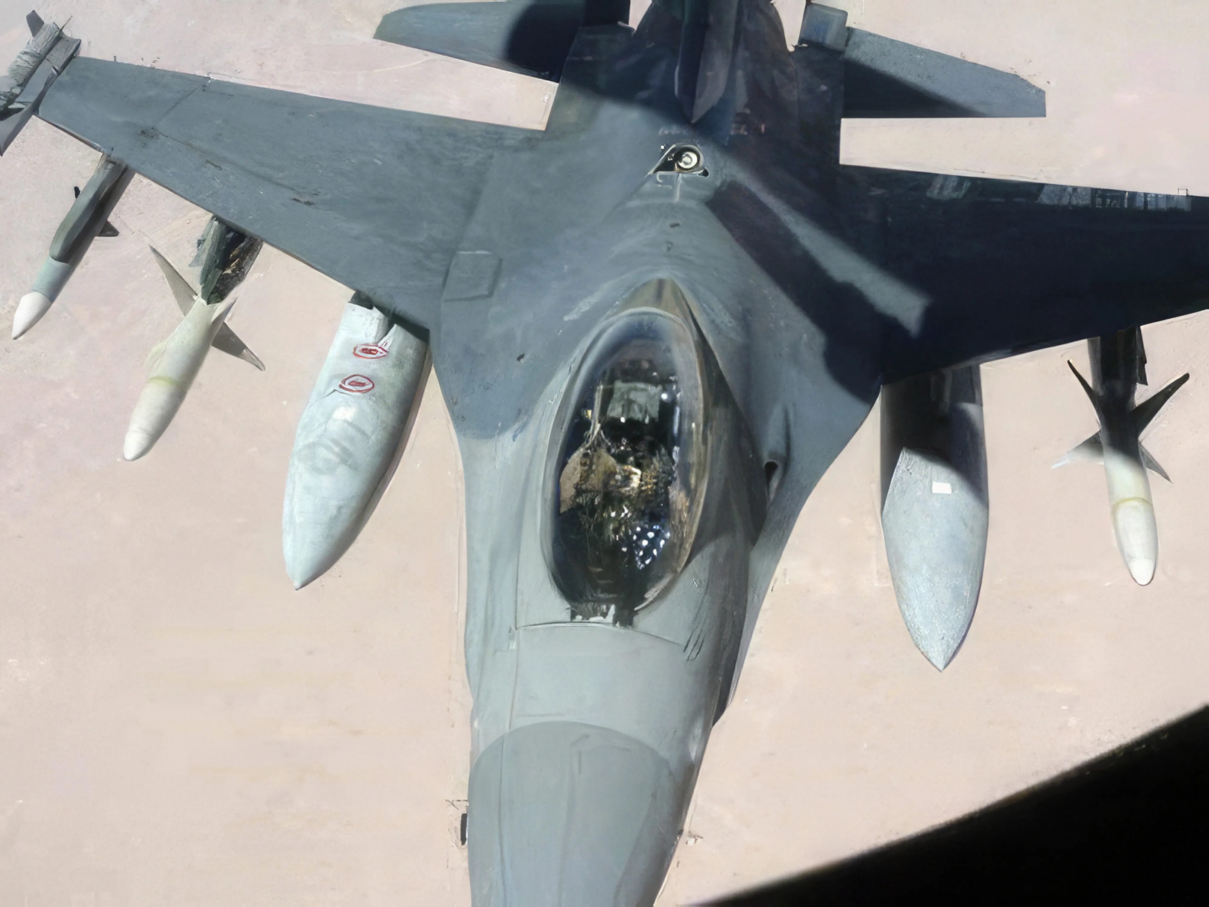 A US Air Force F-16 Fighting Falcon.