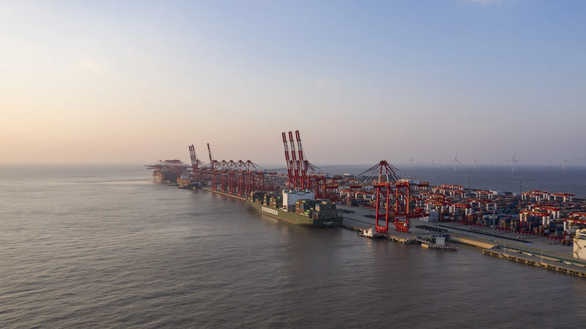 A deepwater port in Shanghai.