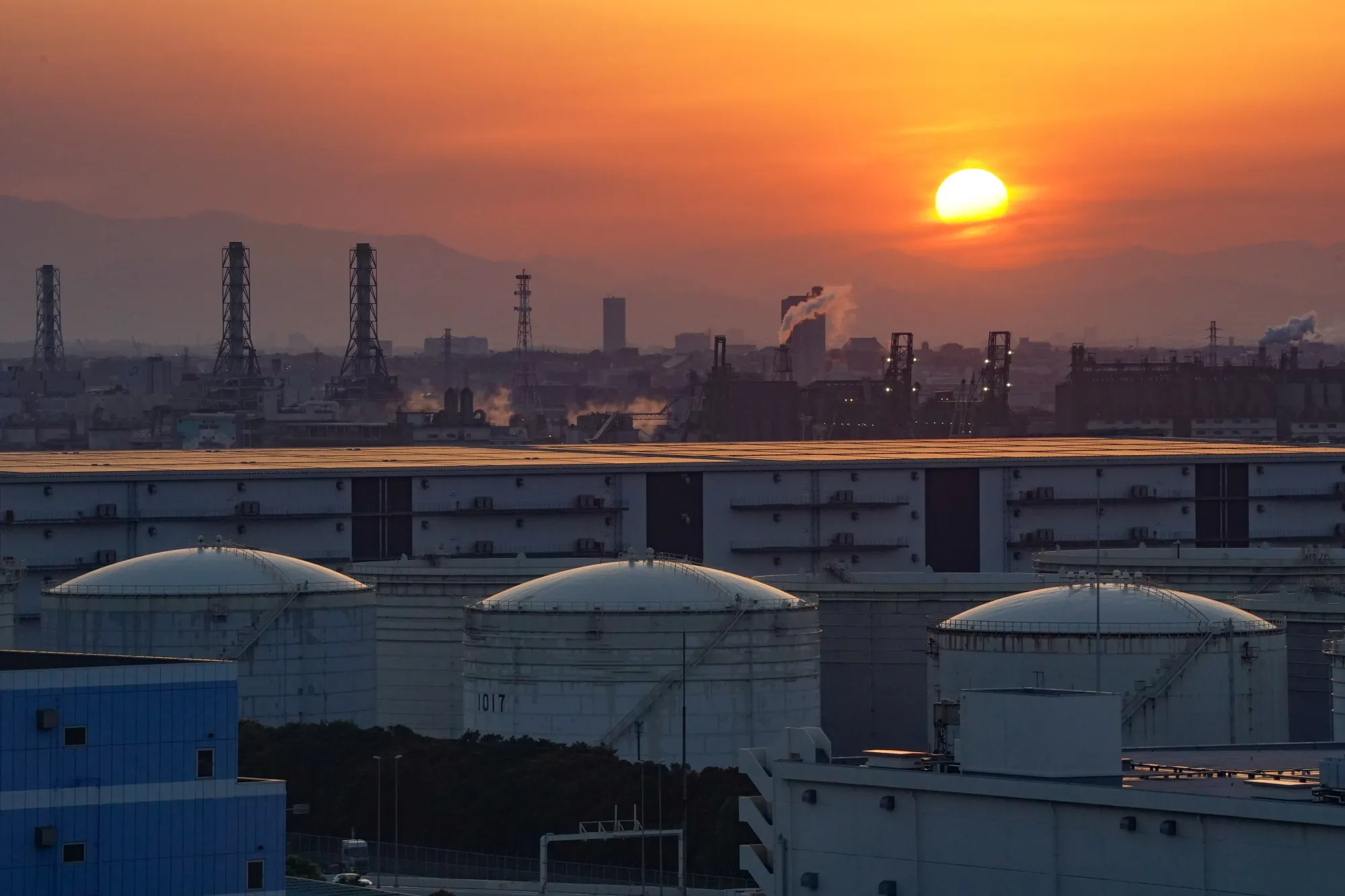 Oil Tanks In Keihin Industrial Area As Saudi Arabia Hikes Oil Prices To Asia