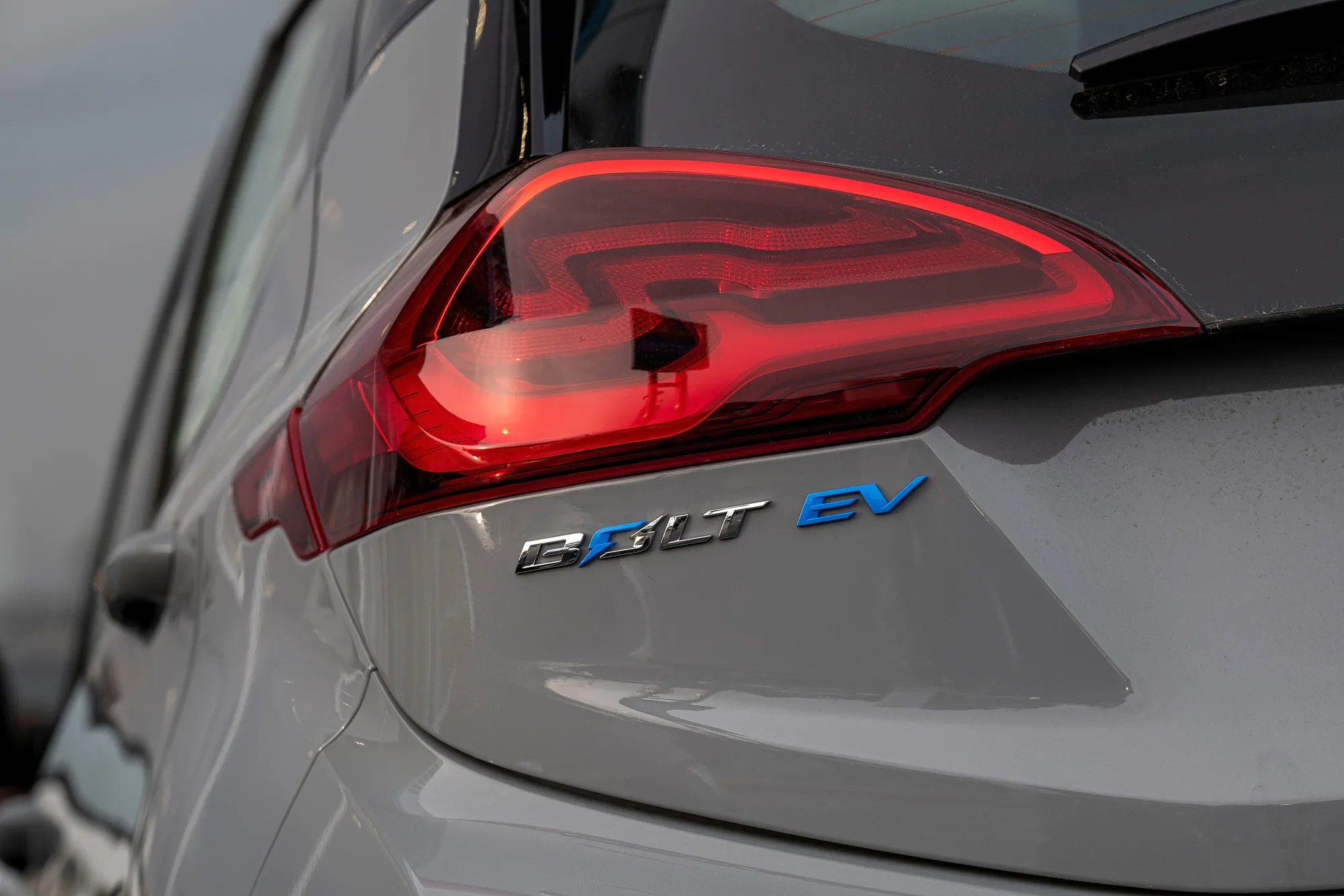 A Chevrolet Bolt electric vehicle at a dealership in Colma, California.