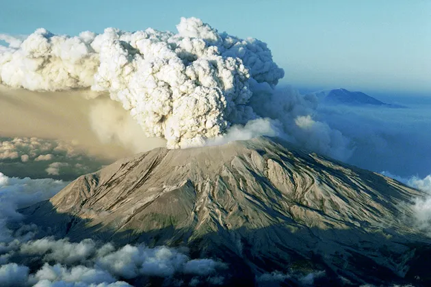 Mount St. Helens erupts on May 18, 1980 in southwestern Washington.