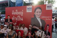 Paetongtarn Shinawatra topped the list of most-preferred prime ministerial candidates, polling 34%.