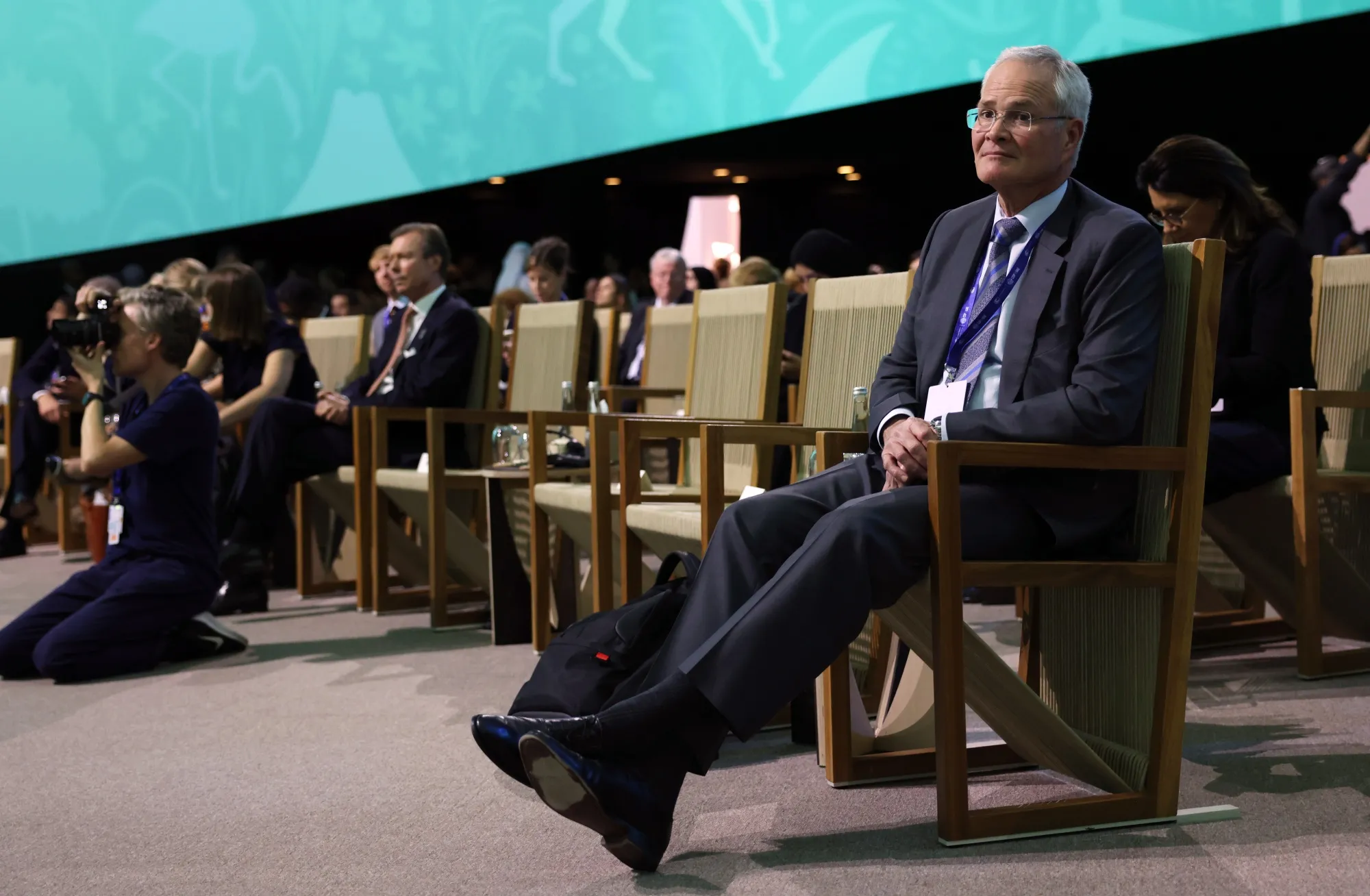 Darren Woods, chief executive officer of Exxon Mobil Corp,&nbsp;on day three of the COP28 climate conference.
