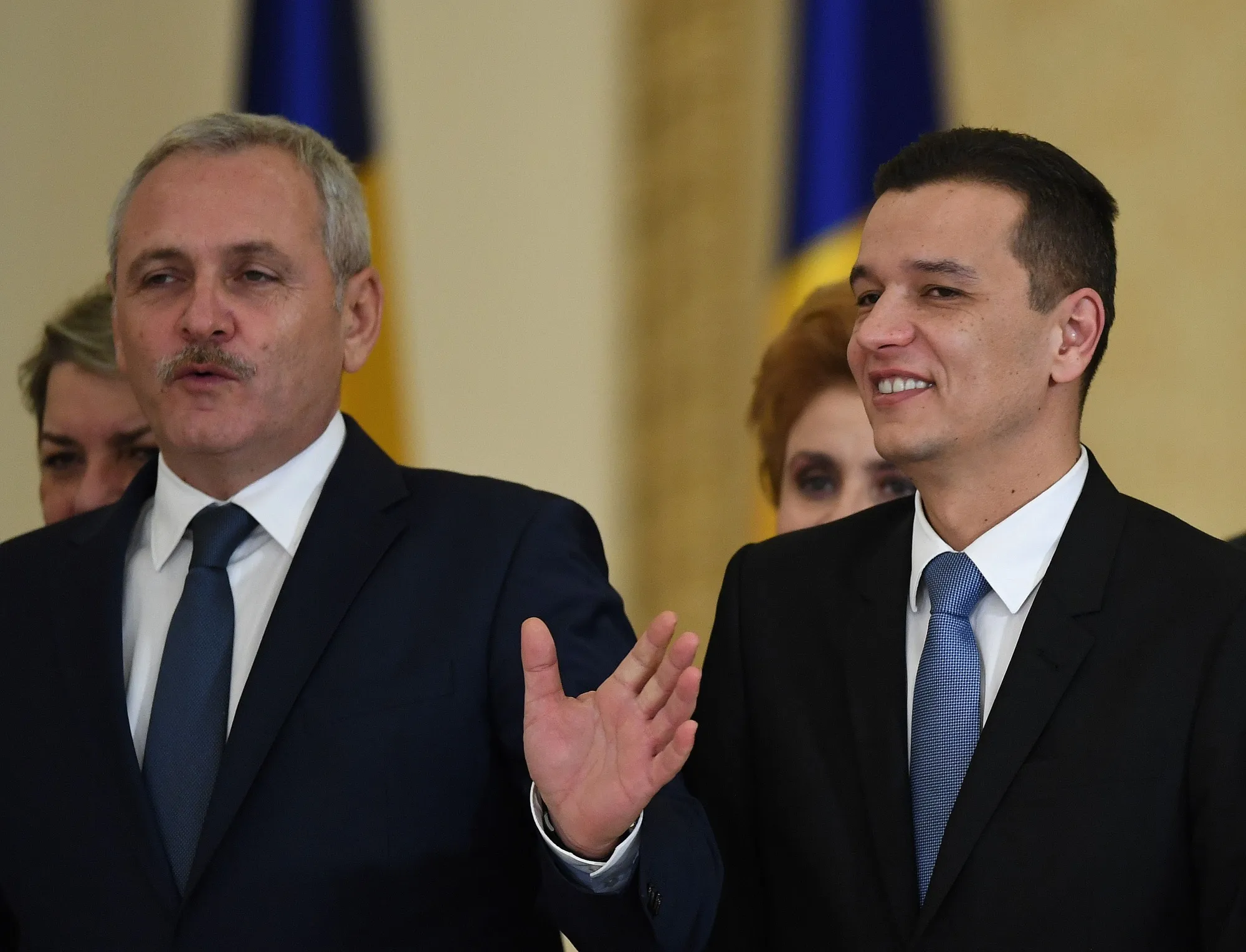 Liviu Dragnea, left, and Sorin Grindeanu.
