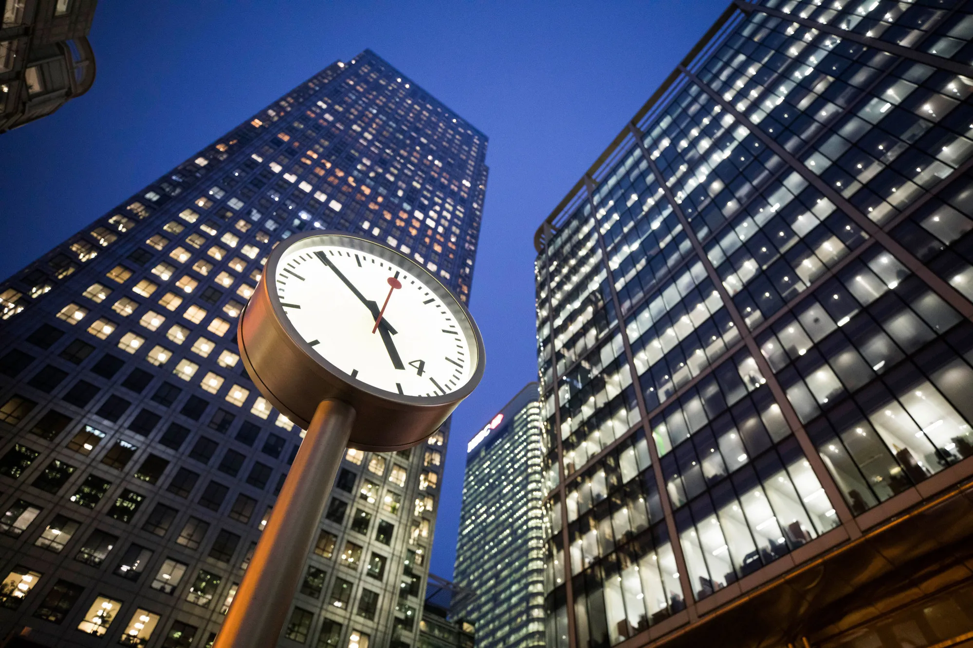 Canary Wharf Financial, Shopping & Business District Lit Up For A Winter Lights Festival