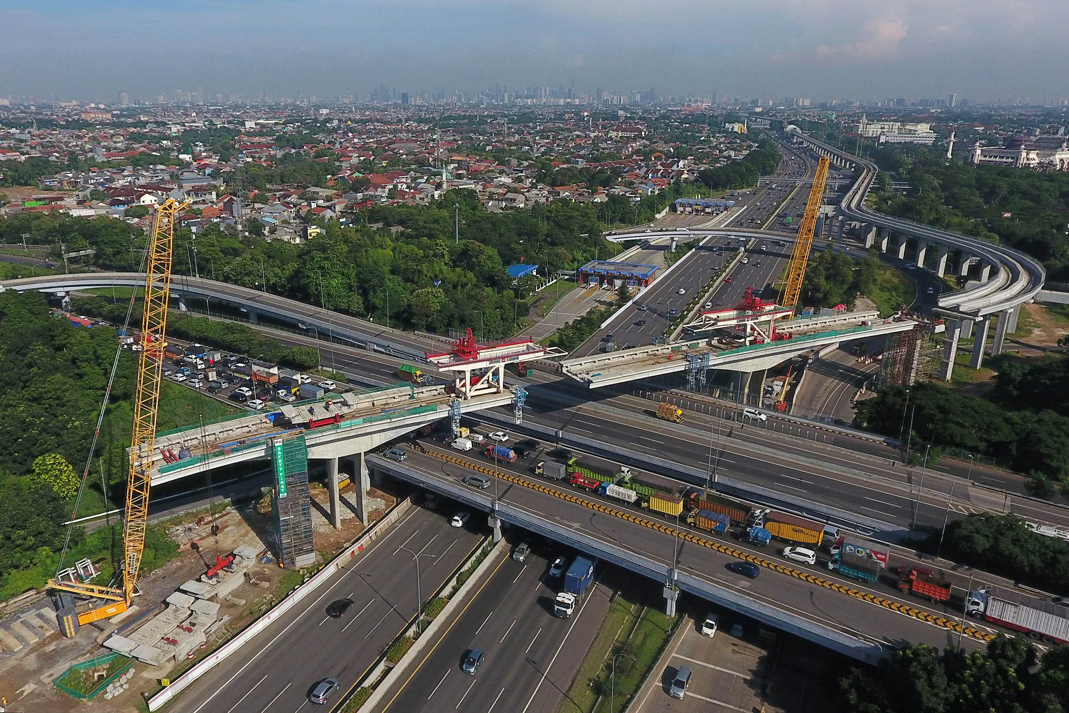 Jakarta Skyline and Infrastructure Ahead Of Indonesian GDP Figures