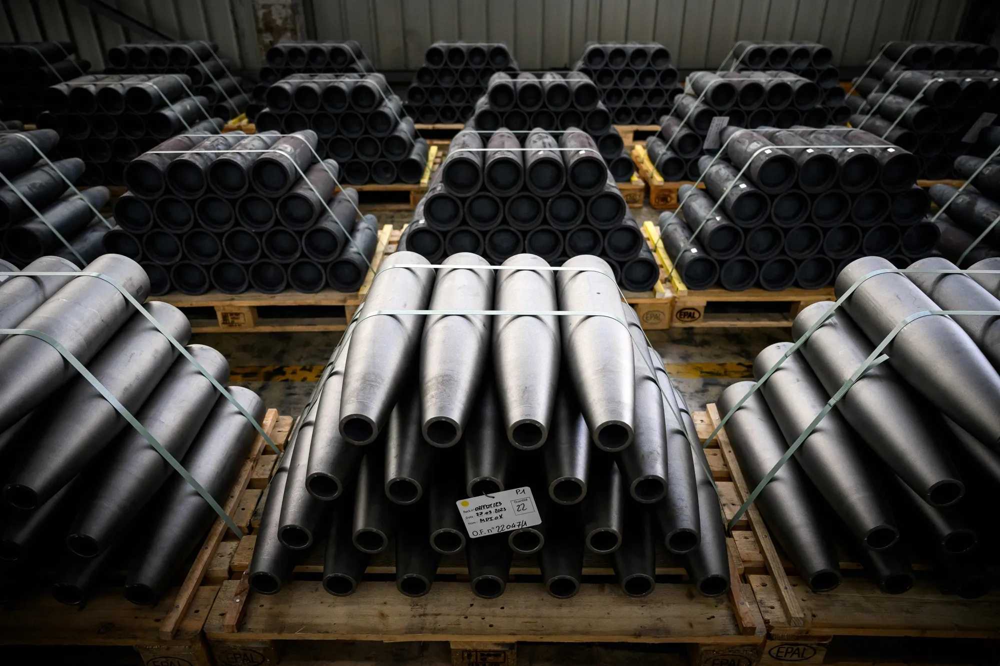 155mm artillery shell manufacturing in France.