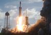 The SpaceX Falcon Heavy rocket lifts off at Kennedy Space Center on Feb. 6.