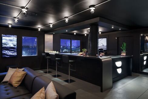 Inside the Blade lounge.
