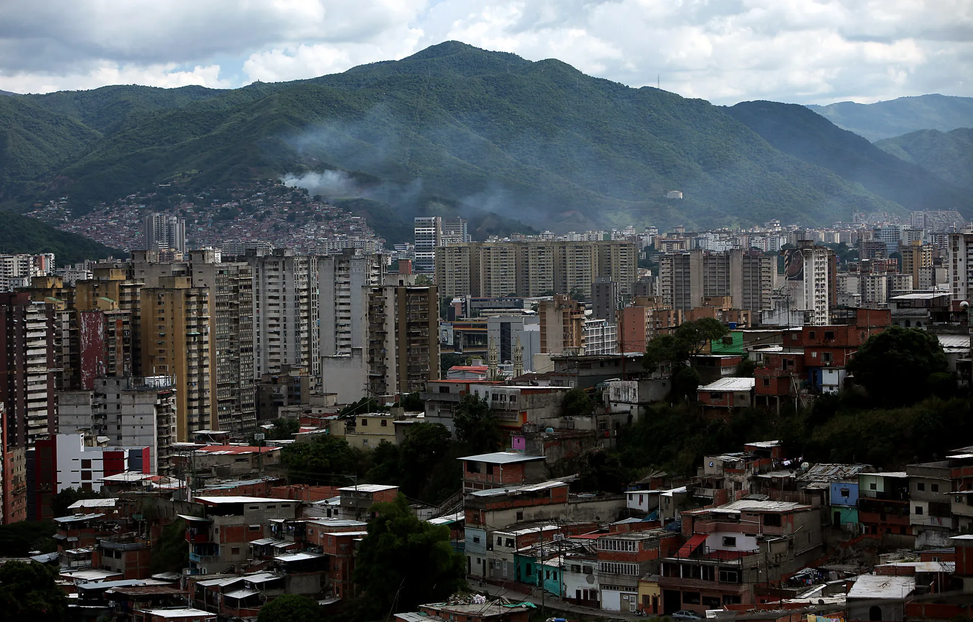 Buildings stand in the skyline of Caracas, Venezuela.