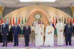 Leaders of Arab countries pose for a group picture ahead of the Arab summit in Jeddah on May 19.