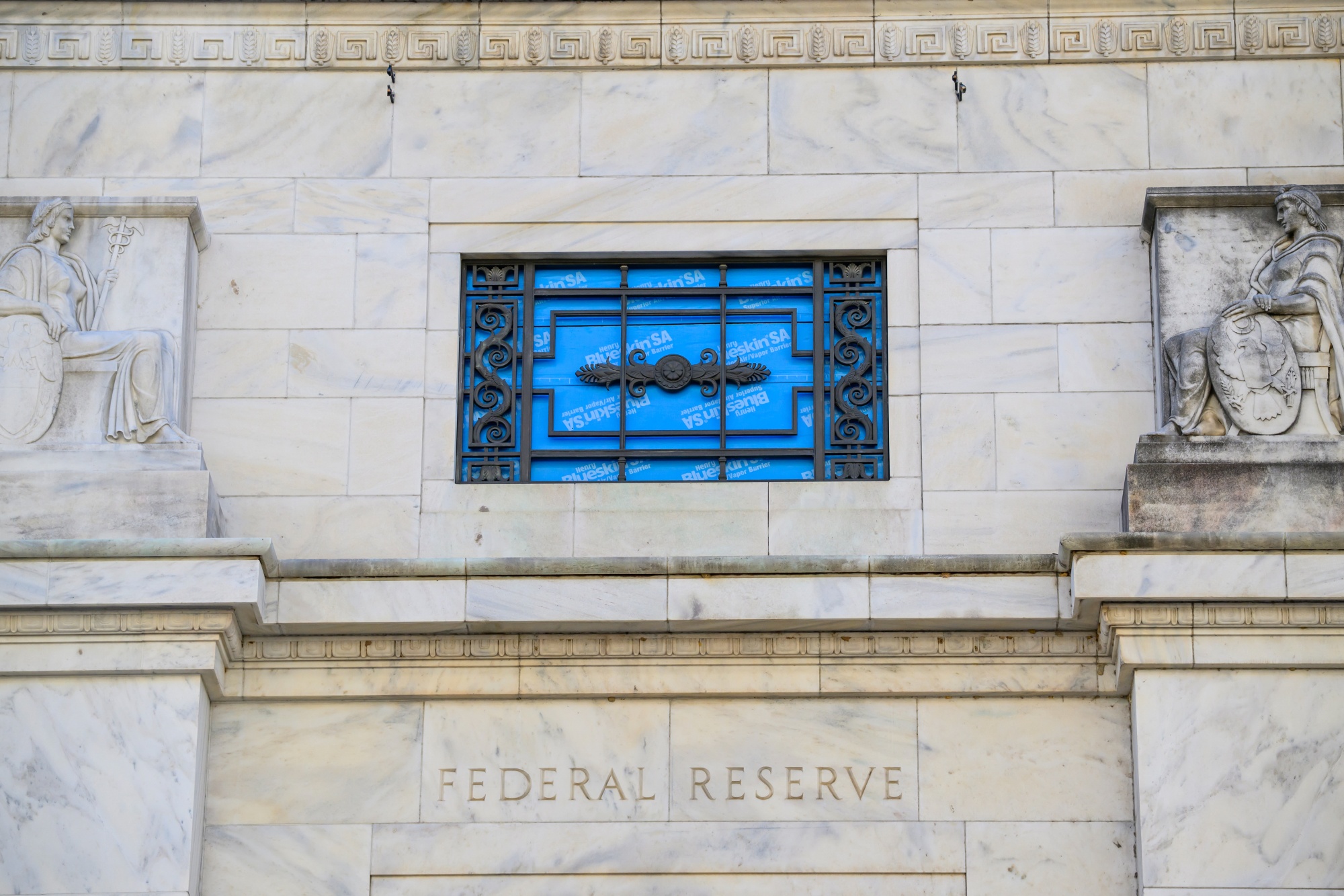 Construction on the Marriner S. Eccles Federal Reserve building in Washington, DC, US, on Monday, Jan. 12, 2026. Federal Reserve Chair Jerome Powell said the US central bank had been served grand jury subpoenas from the Justice Department threatening a criminal indictment, a dramatic escalation of the Trump administration's attacks on the institution.