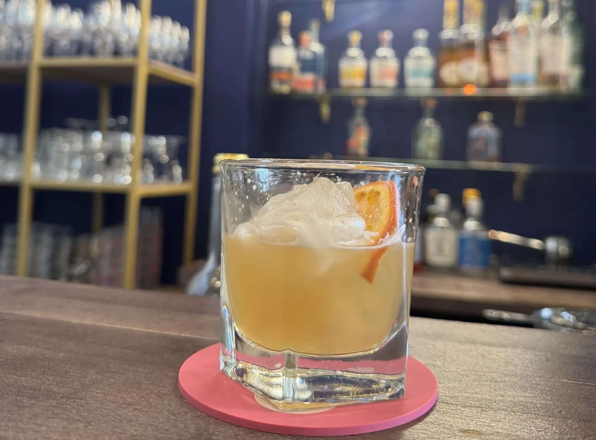 A 0.1%&nbsp;Amaretto Sour at Club Soda, a bar on London’s Drury Lane.