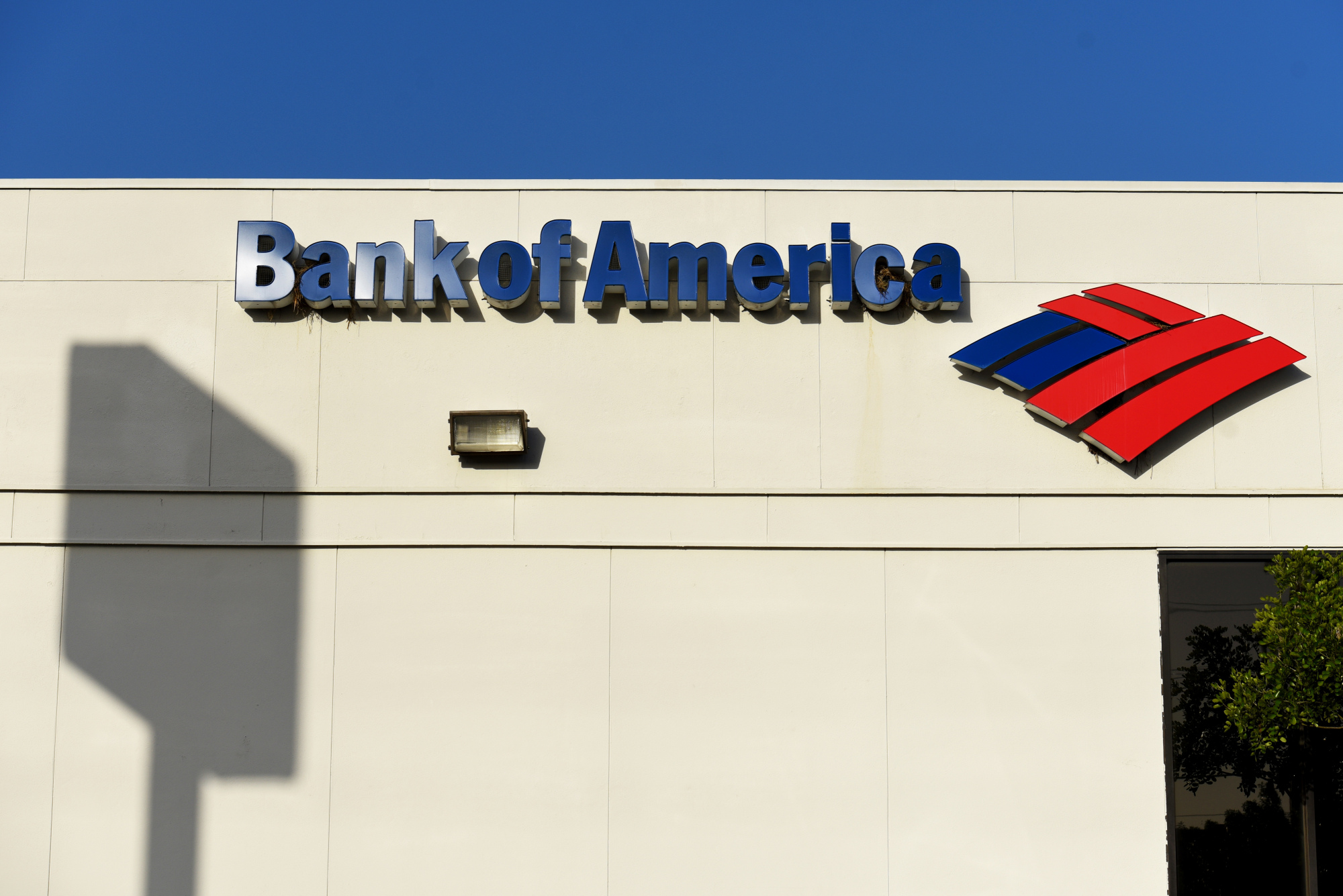 Signage is displayed at a Bank of America Corp. branch in San Antonio, Texas.