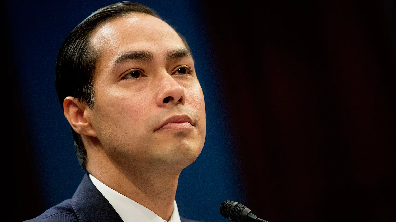 Julian Castro, secretary of U.S. Housing and Urban Development (HUD), listens during a House Financial Services Committee hearing in Washington, D.C., U.S., on Wednesday, Feb. 11, 2015.
