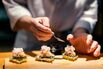 Close up of chef making nigiri sushi