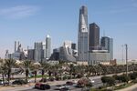Skyscraper office buildings beyond a freeway in the King Abdullah Financial District (KAFD) in Riyadh, Saudi Arabia, on Thursday, Jan. 19, 2023. Mostly shut off to foreign visitors for years, Crown Prince and de facto ruler�Mohammed bin Salman�has unveiled an ambitious push to use tourism as a way to help diversify the oil-dependent economy.