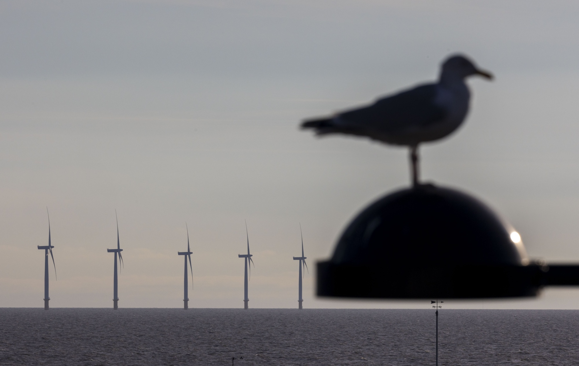 Offshore wind turbines off the coast in Clacton On Sea, UK, on Monday, Dec. 30, 2024. The UK's plans to essentially eliminate fossil fuels from the power network by the end of this decade would require a major overhaul of the way power is consumed to better match fluctuating supply from renewable sources, according to a recent report by the country's grid operator.