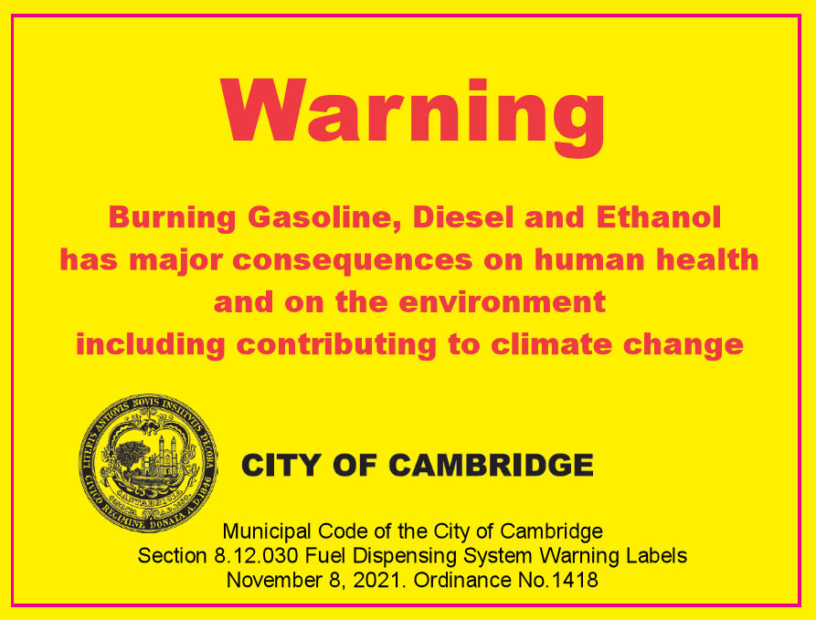Climate label warning