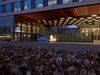 A ING Groep NV lion logo sits illuminated outside the lender's Acanthus headquarter building complex in Amsterdam, Netherlands, on Monday, Jan. 29, 2018. The Dutch bank reports full year earnings on Jan. 31.