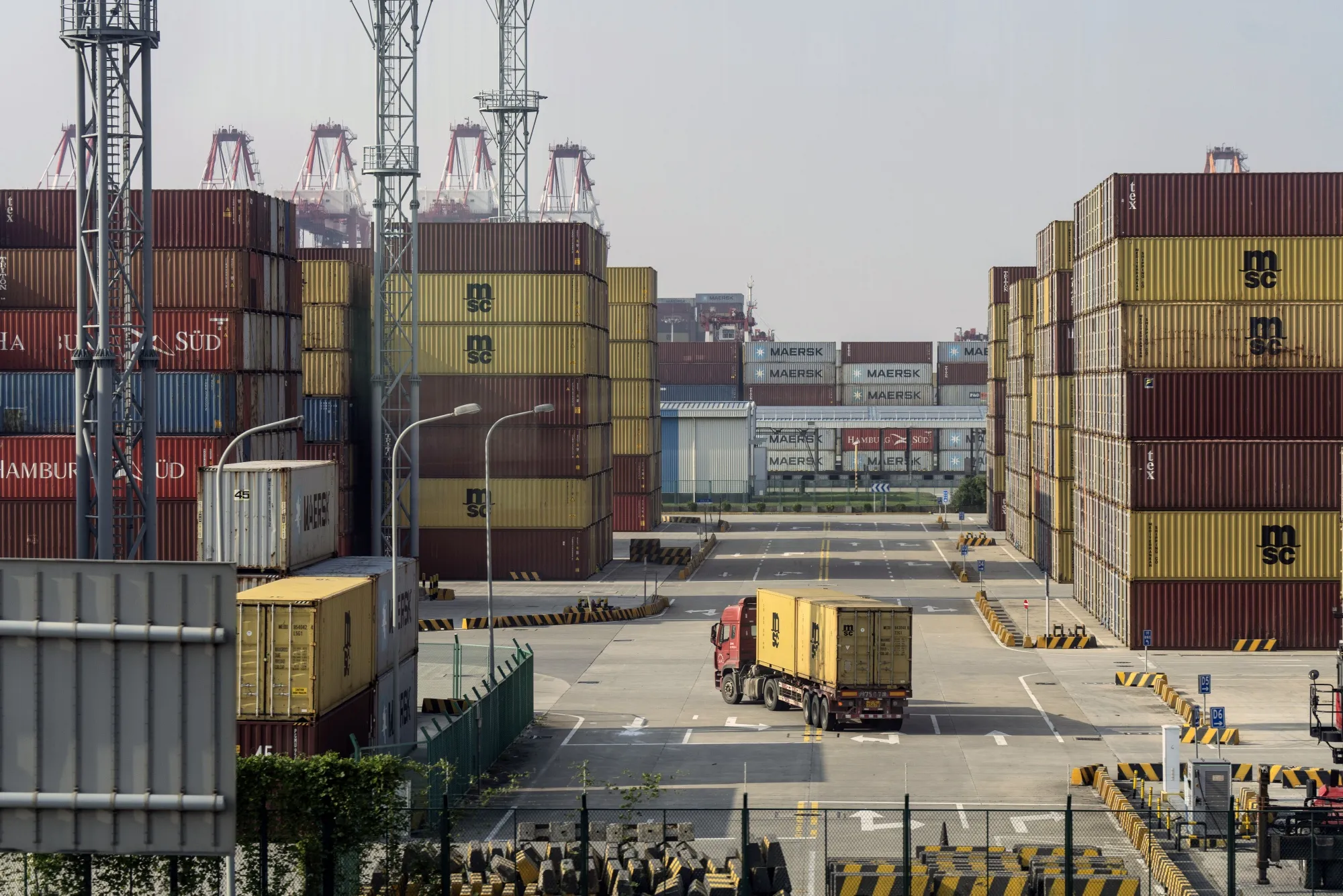 Shipping containers at the Yangshan Deepwater Port in Shanghai.