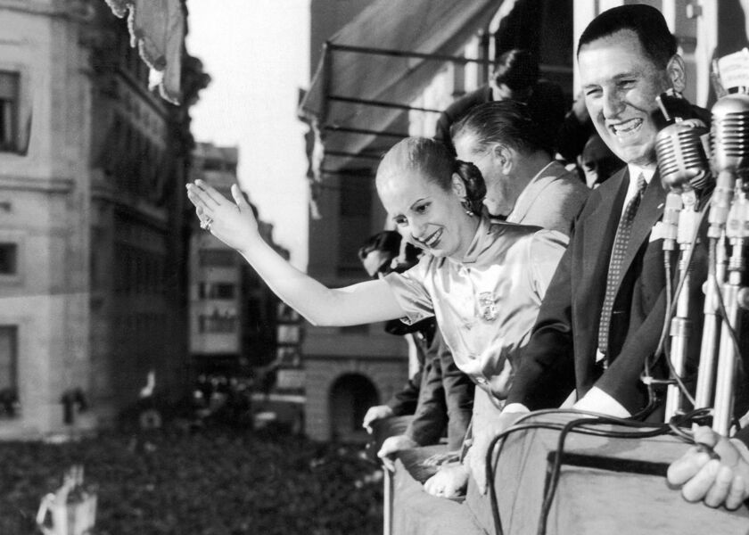 Argentinian President Peron And His Wife In 1950