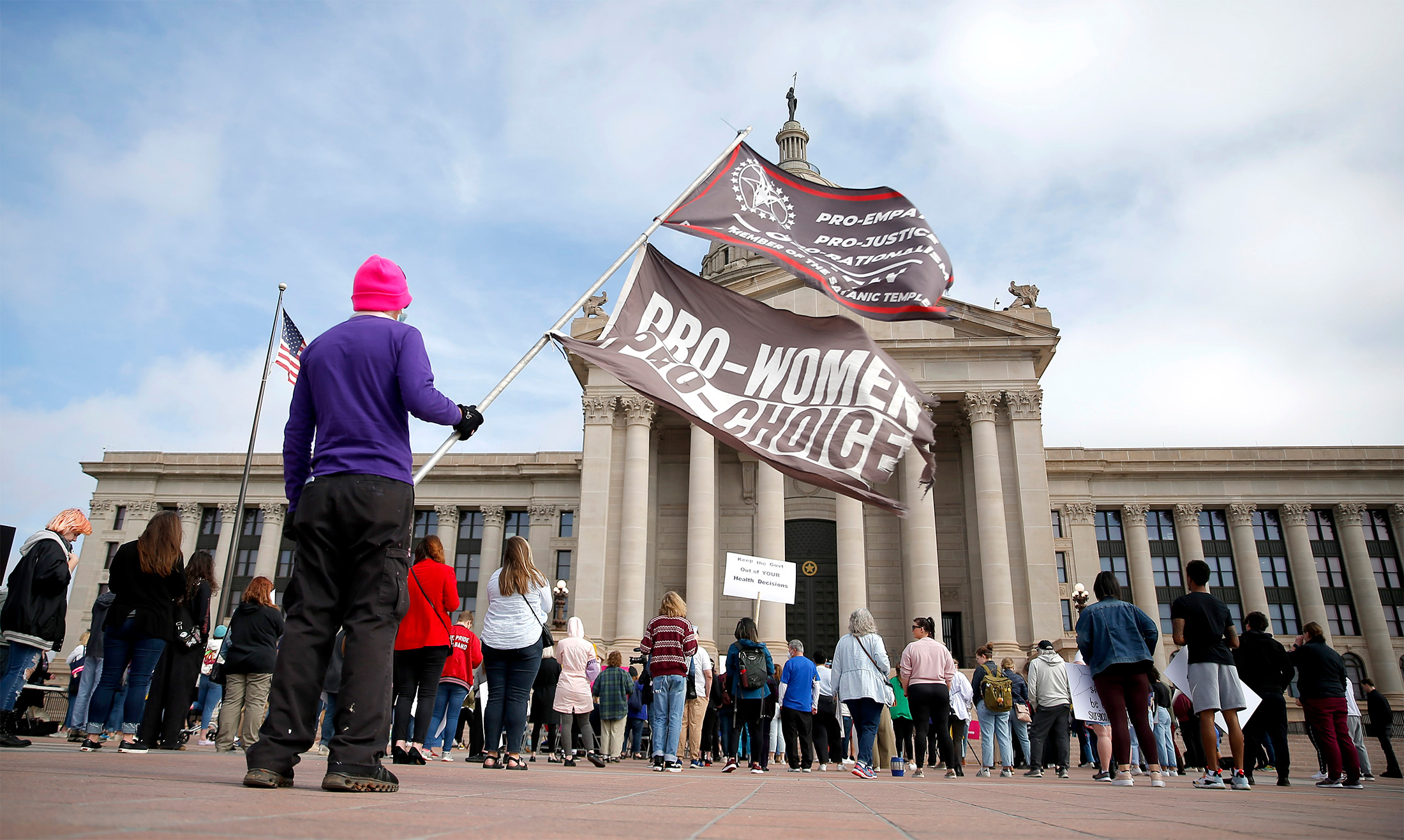 Demonstrators rally in support of abortion rights&nbsp;on the steps of the&nbsp;Oklahoma state Capitol in Oklahoma City on&nbsp;April&nbsp;5.&nbsp;