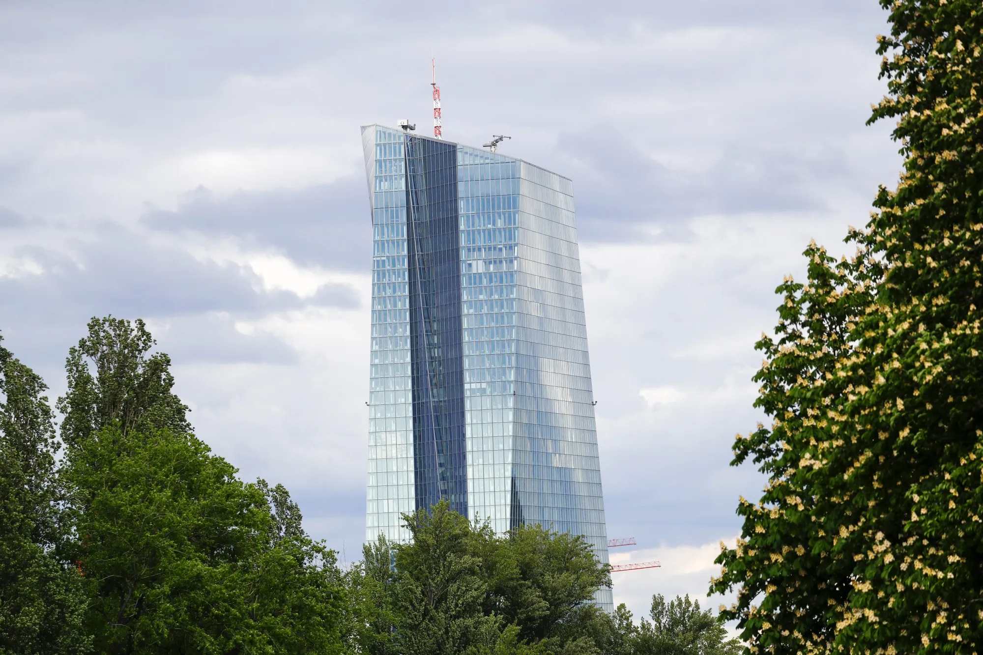 The European Central Bank (ECB) headquarters stands in Frankfurt, Germany, on April 29.