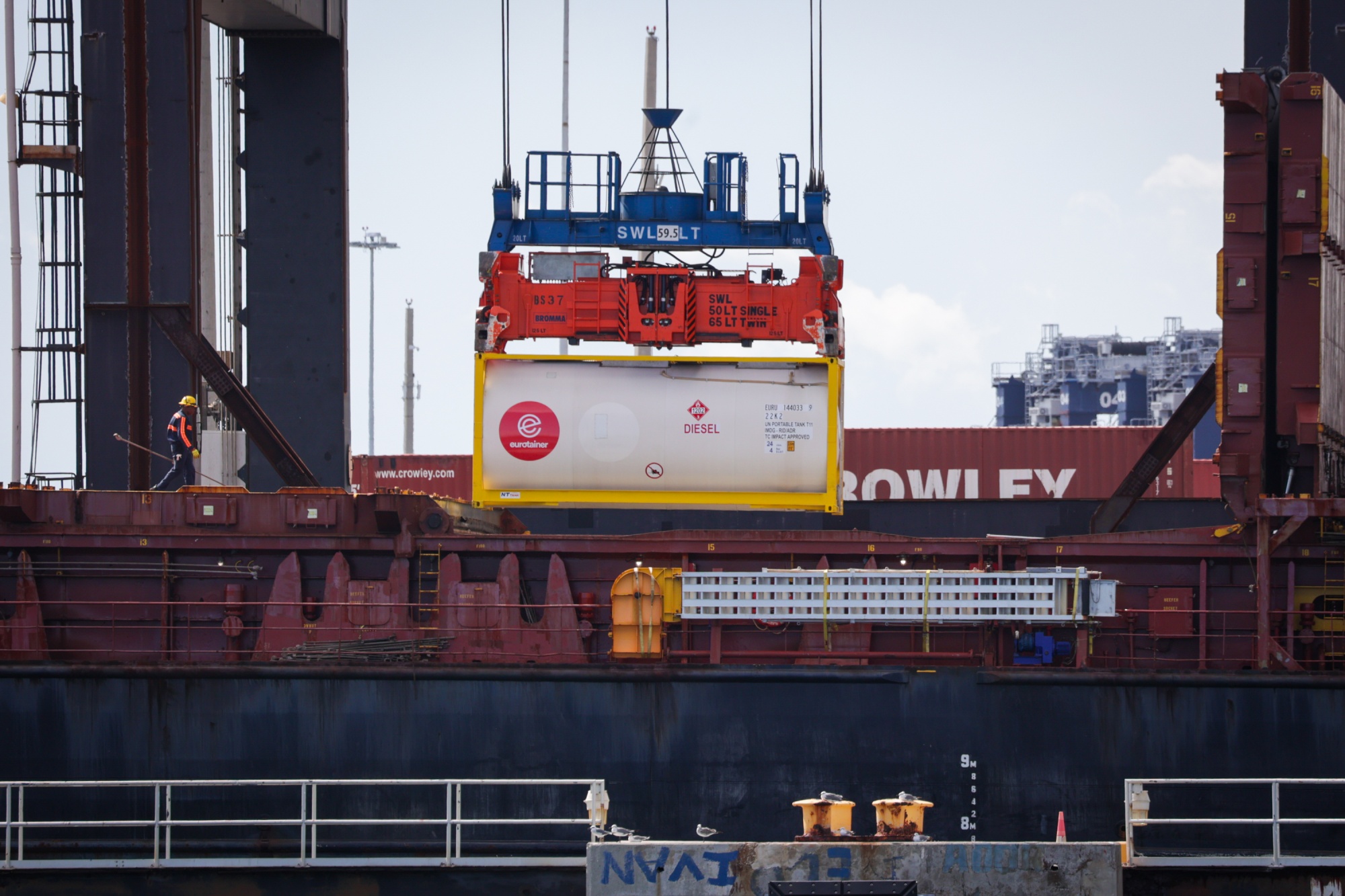 The Regula container ship at Port Everglades.