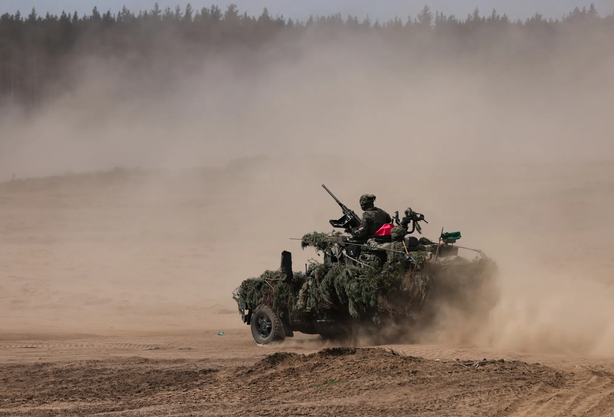 Soldiers take part in a NATO military exercise, in Pabrade, Lithuania.