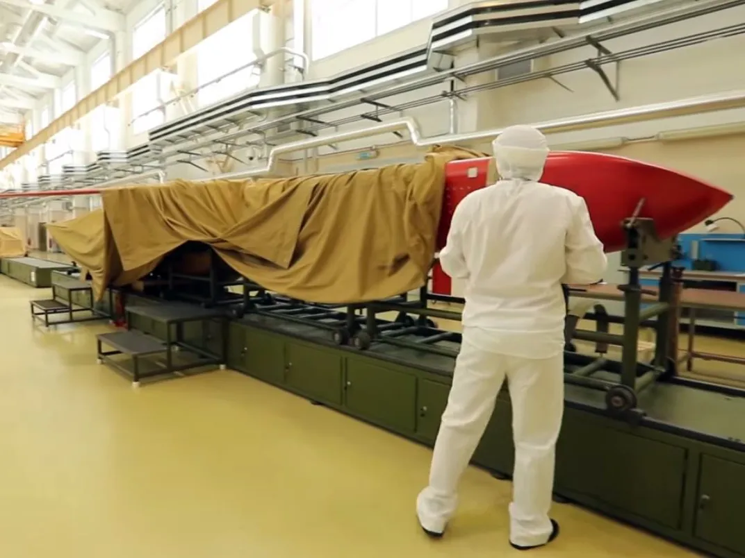 The Burevestnik missile seen in a Russian Ministry of Defense video.