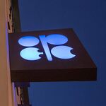 The logo of OPEC is pictured at the OPEC headquarters (Photo credit should read JOE KLAMAR/AFP via Getty Images)